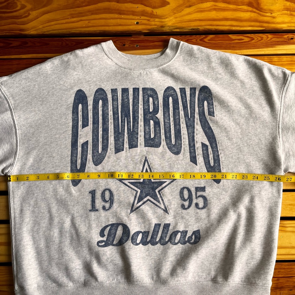 Abercrombie & Fitch x NFL Dallas Cowboys Crewneck Sweatshirt Gray L - Picture 4 of 5